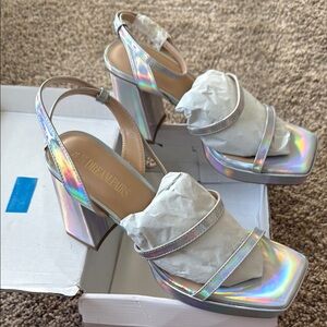 Dream Pairs Women's Holographic Platform Heels
